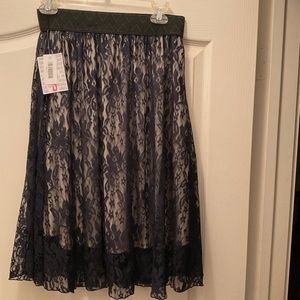 Lola small black lace over cream slip